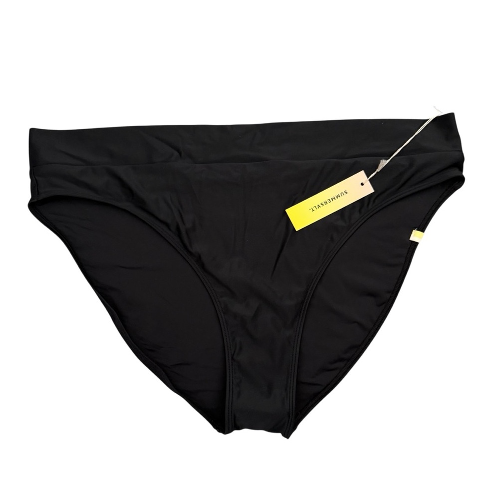 NWT Summersalt Turn Down Black Bikini Bottom Swim Womens 14